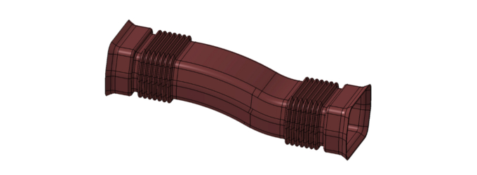 Artikelkonstruktion - Luftkanal mit Faltenbereich (Querschnitt rechteckig)