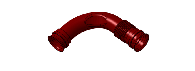 Artikelkonstruktion - Luftkanal mit Faltenbereich (Querschnitt rund)